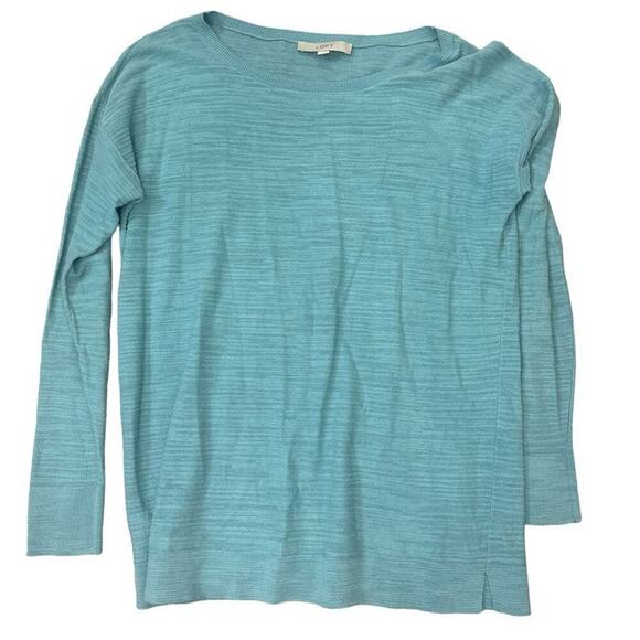 J. Jill - Lightweight Long Sleeve Crew Neck Pullover Sweater Turquoise Blue - Picture 8 of 10